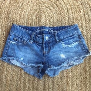 3 FOR $12! Bundle and save!  Distressed cut-off denim shorts by AE